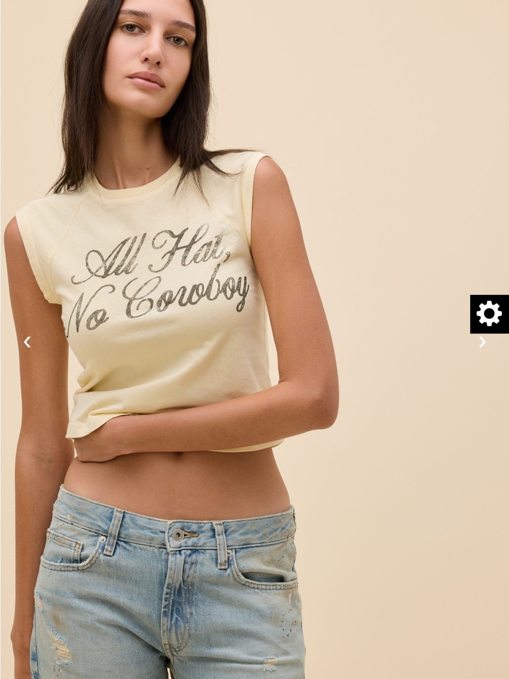 Daydreamer Butter Yellow 'All Hat, No Cowboy' Graphic Tank